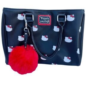 Rate hello kitty head print loungefly loves purse black red, Pom Pom, sold out